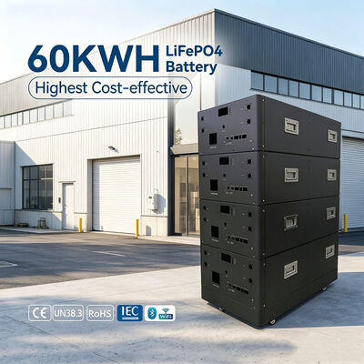 51.2V 15KWH 30KWH 45KWH 60KWH Stapelbare LiFePO4 zonnebatterij voor zonne-energieopslagsystemen