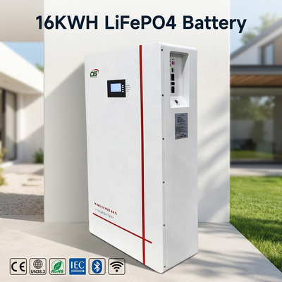 BG02 10kWh 51.2V LiFePO4 zonnebatterij opslagpakket Smart BMS-systeem Ultra-Lange Cyclus Muurgesteunde energieopslag voor thuis