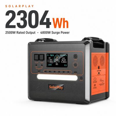 2304Wh 2500W LiFePO4-batterijgenerator Zonne-energieopslagsysteem met UPS 97% MPPT voor noodstorting van RV-reizen