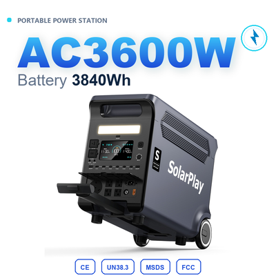 Groothandel 3840Wh 3600W LiFePO4 Zonnegenerator Snelladen MPPT Off-Grid Outdoor Camping Voeding US Stock